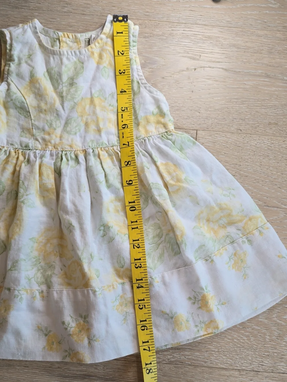 Baby GAP Linen Dress 12-18 Mo. Yellow Floral